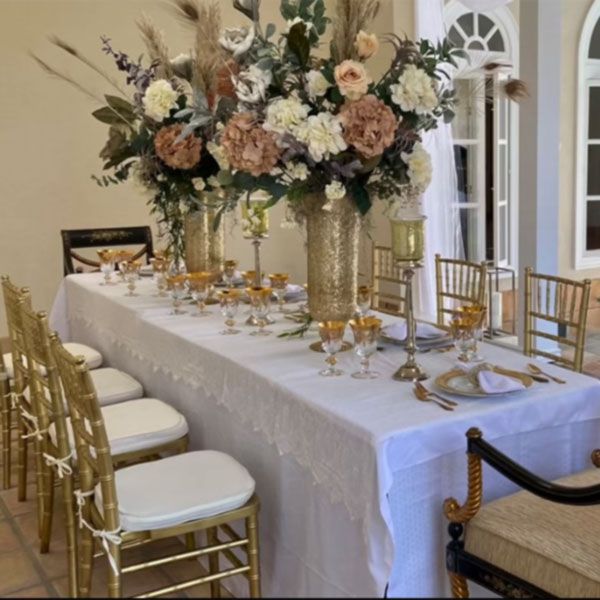 Tuscan Ridge photo showing some dining arrangements for wedding party
