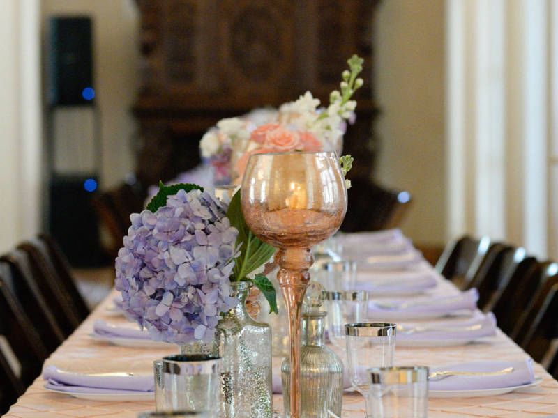 Dining table setting for wedding event